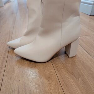 New Look Off-White Heeled Boots